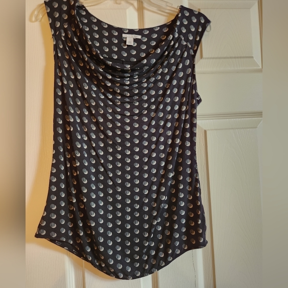 Halogen Black Blue Print Sleeveless Top